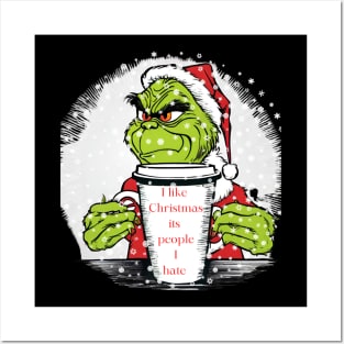 Grinch I hate people Posters and Art